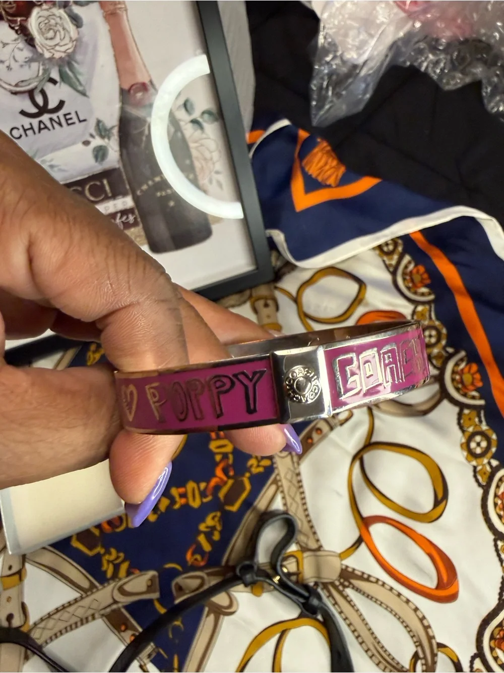 Coach Poppy Bangle Bracelet- Purple